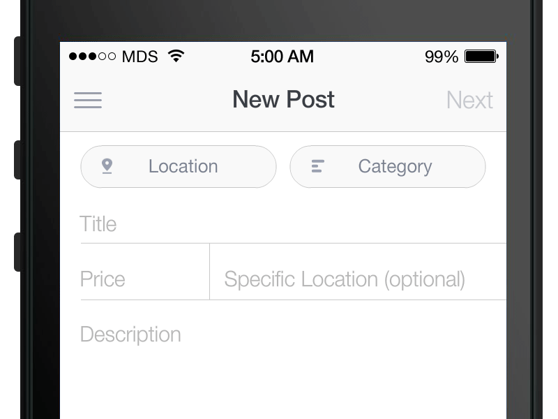 Click feedback animation showing glow effect on form fields
